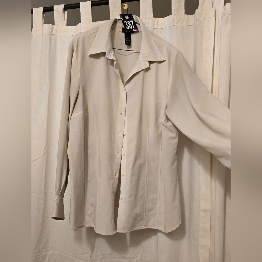 #387 lane bryant off white shirt